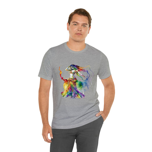 Rainbow Belly Dancer in Motion - Short Sleeve Tee